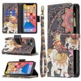 thumbnail image 1 of Dteck Case for Apple iPhone 13 6.1-inch,Magnetic Patterned Leather Zipper Card Holder Wallet Flip iPhone 13 6.1" Phone Case Kickstand Shockproof with Hand Strap Cover,Elephant, 1 of 6