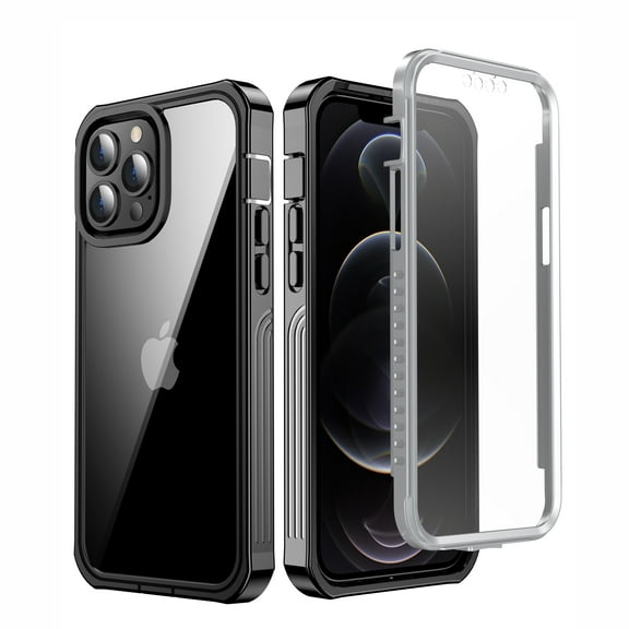 Dteck Case for Apple iPhone 13 Pro,Full Body Shockproof Dual Layer High Impact Protective Anti-Scratch Rubber+Hard PC with Built in Screen Protector Cover Case for iPhone 13 Pro 6.1-inch 2021
