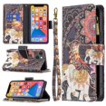 thumbnail image 1 of Dteck Case for Apple iPhone 13 mini 5.4-inch,Magnetic Patterned Leather Zipper Card Holder Wallet Flip Case Kickstand Shockproof with Hand Strap Cover ,Elephant, 1 of 6