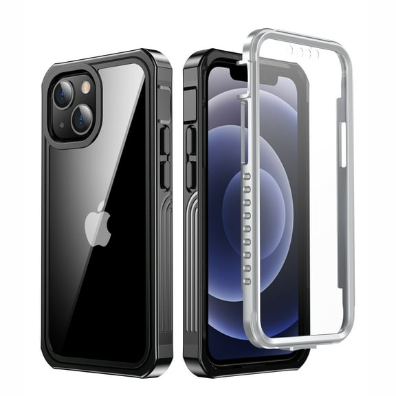 Dteck Case for Apple iPhone 13 mini,Full Body Shockproof Dual Layer High Impact Protective Anti-Scratch Rubber+Hard PC with Built in Screen Protector Cover Case for iPhone 13 mini 5.4-inch 2021