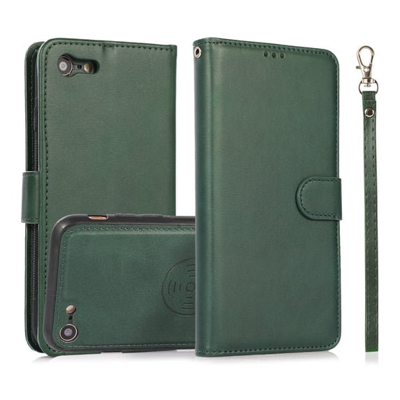 Dteck Case for Apple iPhone 7 4.7-inch,iPhone 8 Detachable Case Card Slots Wallet Magnetic Leather 2 in 1 Design Shockproof Stand iPhone SE 2nd Generation 2020 Cover Support Car Mount Case,Green