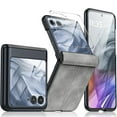 thumbnail image 1 of Dteck Case Built-in Front Screen Protector Case for Motorola Razr+ 2024/2025,Slim Leather Hinge Protection Case Shockproof Hard PC Bumper Cover with Soft Screen Protector,Gray, 1 of 5