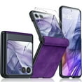 thumbnail image 1 of Dteck Case Built-in Front Screen Protector Case for Motorola Razr+ 2024/2025,Slim Leather Hinge Protection Case Shockproof Hard PC Bumper Cover with Soft Screen Protector,Purple, 1 of 5