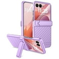 thumbnail image 1 of Dteck Case Built-in Front Tempered Glass Screen Protector for Motorola Razr Ultra 2025,Shockproof Hinge Protection Case Stand Non-Slip Anti-Scratch Matte Cover with Soft Screen Protector,Purple, 1 of 8