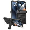 thumbnail image 1 of Dteck Case Built-in Front Tempered Glass Screen Protector for Motorola Razr Ultra 2025,Shockproof Hinge Protection Case Stand Non-Slip Anti-Scratch Matte Cover with Soft Screen Protector,Black, 1 of 8