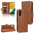 thumbnail image 1 of Dteck Case Compabile With Samsung Galaxy A33 5G 6.5 " 2022, PU Leather Surfcace Embossed Triangle Cash Pocket & Card Holders Flip Kickstand Detachable Lanyard Full Protective Wallet Case, Brown, 1 of 7