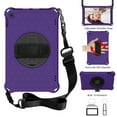 thumbnail image 1 of Dteck Case Compatible with Kindle Fire HD 10 Tablet (7th Generation and 9th Generation, 2017 and 2019 Release) with Adjustable Shoulder Strap, 360 Rotating Kickstand Shockproof Case, Purple+Black, 1 of 7