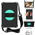 thumbnail image 1 of Dteck Case Compatible with Kindle Fire HD 10 Tablet (7th Generation and 9th Generation, 2017 and 2019 Release) with Adjustable Shoulder Strap, 360 Rotating Kickstand Shockproof Case, Black+Mint, 1 of 7