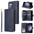 thumbnail image 1 of Dteck Case Compatible with Samsung Galaxy S24,Magnetic Leather Wallet Case with 9 Card Slots Stand RFID Blocking Premium Zipper Protective Flip Leather Phone Cover with Wrist Strap,Blue, 1 of 5