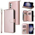 thumbnail image 1 of Dteck Case Compatible with Samsung Galaxy S24 Plus,Magnetic Leather Wallet Case with 9 Card Slots Stand RFID Blocking Premium Zipper Protective Flip Leather Phone Cover with Wrist Strap,Rosegold, 1 of 5