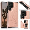 thumbnail image 1 of Dteck Case Compatible with Samsung Galaxy S25 Ultra,Magnetic Clasp Leather Wallet with Card Slot Butterfly Embossing Case Flip Kickstand Protective Phone Cover for Galaxy S25 Ultra,Rosegold, 1 of 6