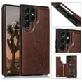 thumbnail image 1 of Dteck Case Compatible with Samsung Galaxy S25 Ultra,Magnetic Clasp Leather Wallet with Card Slot Butterfly Embossing Case Flip Kickstand Protective Phone Cover for Galaxy S25 Ultra,Brown, 1 of 5