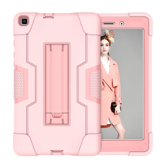 Dteck Case Compatible with Samsung Galaxy Tab A 8.0 inch 2019 Model SM-T290 T295 T297, Heavy Duty Shockproof Rugged Full Body Protection Case Kickstand Cover (no built-in screen protector), Rosegold