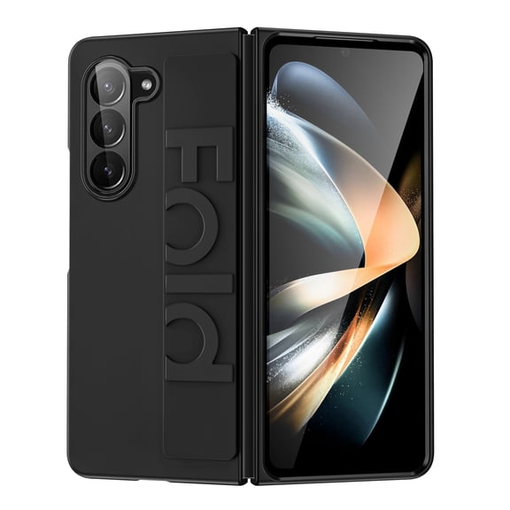 Dteck Case Compatible with Samsung Galaxy Z Fold 7, Slim and Lightweight Design, Wrist Strap Handheld Folding Mobile Phone Protective Case (2025), Black