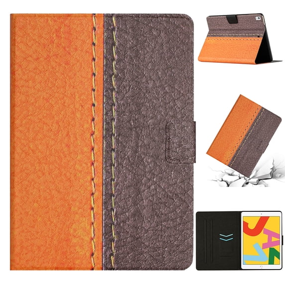Dteck Case Compatible with iPad 9th/8th/7th Generation Case, iPad 10.2 inch Case Elegant Pure Color Design with Kickstand Full Body Protection Shockproof Case for iPad 10.2 2021/2020/2019,Orange