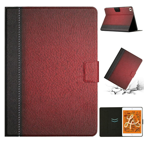 Dteck Case Compatible with iPad Mini 1/2/3/4/5 Case, Elegant Pure Color Design with Kickstand Full Body Protection Shockproof Case For iPad Mini 1/Mini 2/Mini 3/Mini 4/Mini 5,Red