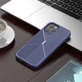 thumbnail image 1 of Dteck Case Compatible with iPhone 12/12 Pro 6.1 Inch 2020 Release, TPU Case Anti-drop & Shockproof & Anti-fingerprint Solid Color Stripe Pattern Simple Design for Boy & Men Protective Case , Darkblue, 1 of 6