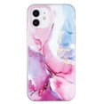 thumbnail image 1 of Dteck Case Compatible for iPhone 12/12 Pro 6.1 inch,Stylish Marble Pattern Slim Shockproof Flexible TPU Soft Case Rubber Silicone Cover Phone Case,Pink Marble, 1 of 5