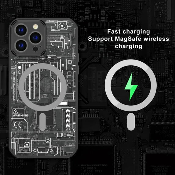 Dteck Case Compatible with iPhone 13 Pro 6.1 Inch 2021 Release, TPU Soft Frosted Case Magnetic Suction Shockproof & Anti-drop Magsafe Wirelsee Charging Printed Patterns For iPhone 13 Pro,Black