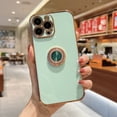 thumbnail image 1 of Dteck Case Compatible with iPhone 11 Pro,5.8 in, Soft Rubber Protective Case, Luxurious Shiny Ring Holder Plated Side Swivel Ring Holder Case, Mint, 1 of 5