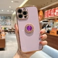 thumbnail image 1 of Dteck Case Compatible with iPhone 11 Pro,5.8 in, Soft Rubber Protective Case, Luxurious Shiny Ring Holder Plated Side Swivel Ring Holder Case, Purple, 1 of 5