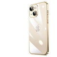 thumbnail image 1 of Dteck Case Compatible with iPhone 13 pro, Crystal Clear Plating Clear PC Hard Shell Phone Case with Lens Protection for iPhone 13 pro, 6.1 inch, Gold, 1 of 7