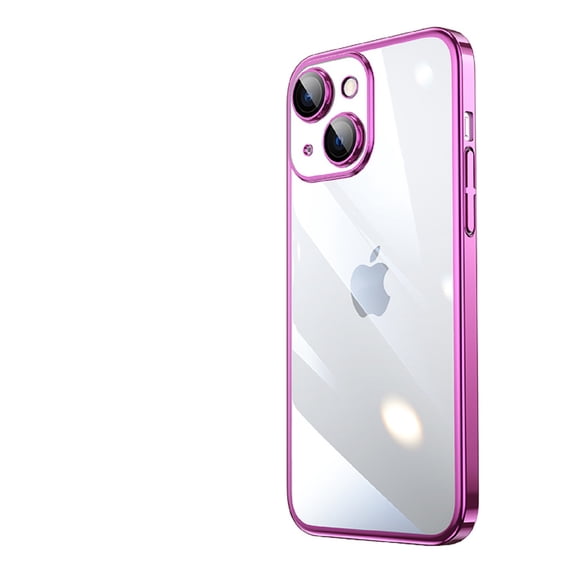 Dteck Case Compatible with iPhone 13 pro, Crystal Clear Plating Clear PC Hard Shell Phone Case with Lens Protection for iPhone 13 pro, 6.1 inch, Rose