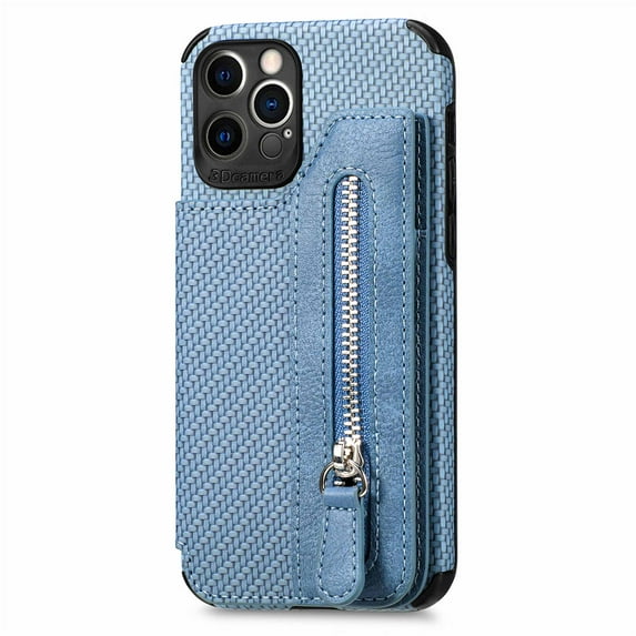 Dteck Case Designs for Apple iPhone, Multiple Models are Available, Premium PU Leather Hand-stitched Wallet Holder Retro Shockproof case for iPhone 13 Mini,Blue