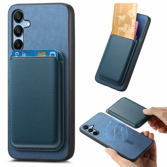 Dteck Case with Detachable Card Wallet for Samsung Galaxy A34 5G,Magnetic Leather 2 in 1 Removable Card Slot Wallet Case Shockproof Mag Safe Back Cover for Galaxy A34 5G,Blue
