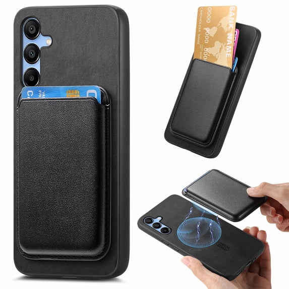 Dteck Case with Detachable Card Wallet for Samsung Galaxy A54 5G,Magnetic Leather 2 in 1 Removable Card Slot Wallet Case Shockproof Mag Safe Back Cover for Galaxy A54 5G,Black