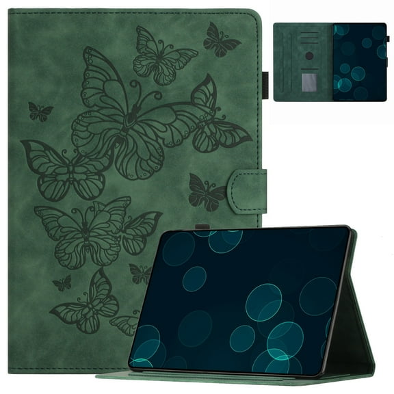 Dteck Case Fit for Kindle 11th Generation 2022 Release, Embossed Butterfly PU Leather Slim Fit Folio Stand Cover with Card Holder Auto Wake/Sleep,Green