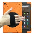 thumbnail image 1 of Dteck Case For Amazon Kindle Fire HD10 2017/2018/2019 Released, Shockproof Armor Heavy Duty Protective Cover Kickstand Palmstrap Rubber Hard Case (without Screen Protector)10.1 inches,Orange, 1 of 6