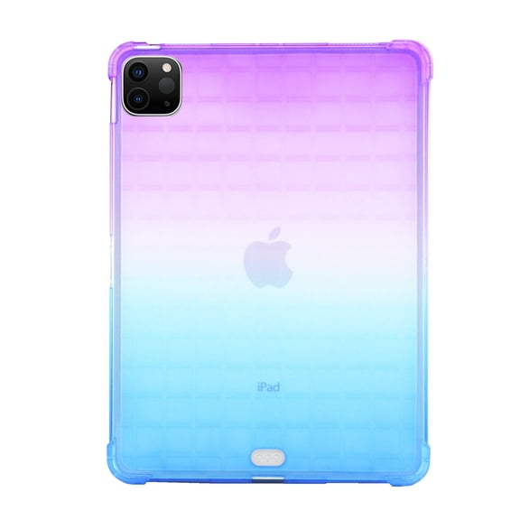 Dteck Case For Apple Air 4th Generation 10.9-inch (2020 Released), Shockproof Slim Rubber iPad Pro 11-inch 2020/2018 Case Ultra-Thin Lightweight Back Protective TPU Cover ,Purple+Blue