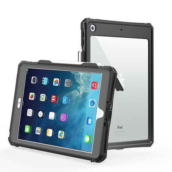Dteck Case For Apple iPad 10.2" 7th Generation (2019 Released) 10.2 inch, 360°Full Protective Waterproof Heavy Duty Shockproof Rubber Case Hybrid PC Hard Cover, Black