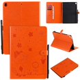 thumbnail image 1 of Dteck Case For Apple iPad 9th Generation 10.2-inch 2021,Magnetic Leather Cat Patterned Wallet Card Holder Smart iPad 8th/7th Gen 10.2" Case Folio Stand Protective Automatic wake/sleep Cover,Orange, 1 of 8