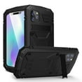 thumbnail image 1 of Dteck Case For Apple iPhone 11 Pro Max (6.5 inch),Shockproof Armor Rubber Rugged Kickstand Metal Case Hybrid Built-in Tempered Glass Screen Protective Full Cover ,Black, 1 of 8