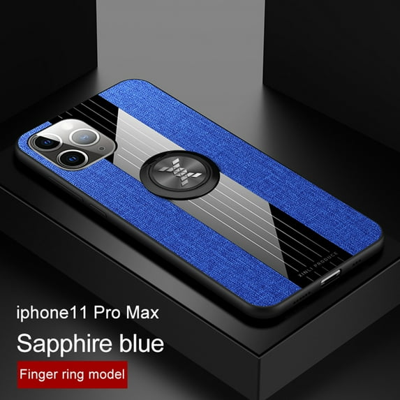 Dteck Case For Apple iPhone 11 Pro Max(6.5 inches),Ultra Slim Ring Holder Rubber Bumper Case Kickstand Shockproof Back Phone Cover (without Screen Protector) ,Blue