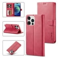 thumbnail image 1 of Dteck Case For Apple iPhone 14 Pro, Premium Leather Wallet Wireless Support with 3 Card Slots, Magnetic Closure Flip Kickstand RFID Credit Holder Cover, Rose, 1 of 8