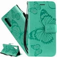 thumbnail image 1 of Dteck Case For Galaxy Note 10 Luxury PU Leather Embossed Butterfly Wallet Stand Cover with Card Slots , green, 1 of 5