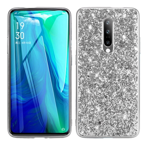 Dteck Case For OnePlus 8 (2020 Released), Shockproof Rubber Soft TPU Case Bling Glitter Protective Back Phone Slim Cover ,Silver