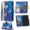 thumbnail image 1 of Dteck Case For Samsung Galaxy A01 (5.7 inches) 2020 Released, Magnetic Patterned Leather Wallet Zipper Card Holder Stand Shockproof Protective Case Cover,Gold Butterfly, 1 of 5