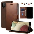 thumbnail image 1 of Dteck Case For Samsung Galaxy A12 6.5-inch,Luxury Leather Hybrid Rubber Case Flip Wallet Folio Magnetic Buckle with Credit Card / ID Slots Holder & Cash Pokcet Kickstand Shockproof Cover,Coffee, 1 of 7
