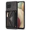 thumbnail image 1 of Dteck Case For Samsung Galaxy A12 6.5-inch,Luxury Leather Zipper Card Holder Wallet Cross Body Bag Back Case Hybrid Rubber Kickstand Cover with Shoulder Strap,Black, 1 of 8