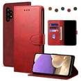 thumbnail image 1 of Dteck Case For Samsung Galaxy A32 5G 6.4-inch,Luxury Leather Hybrid Rubber Case Flip Wallet Folio Magnetic Buckle with Credit Card / ID Slots Holder & Cash Pokcet Kickstand Shockproof Cover,Red, 1 of 7