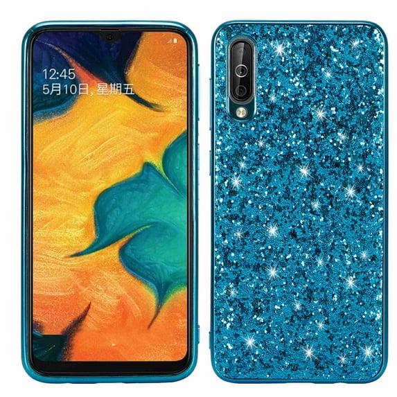 Dteck Case For Samsung Galaxy A40 2019 (5.9 inch), Luxury Bling Sparkle Hard PC Girls Women Cover Soft TPU Bumper Shockproof Glitter Case, Blue