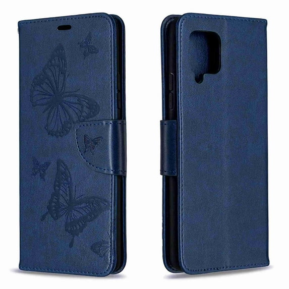 Dteck Case For Samsung Galaxy A42 5G Premium PU Leather Flip Wallet Case Embossed Full Body Protection Flip Stand Card Holder Magnetic Cover , blue