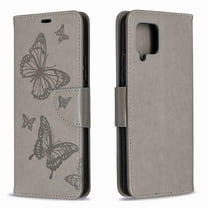 Dteck Case For Samsung Galaxy A42 5G Premium PU Leather Flip Wallet Case Embossed Full Body Protection Flip Stand Card Holder Magnetic Cover , gray