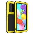 thumbnail image 1 of Dteck Case For Samsung Galaxy A51 4G (6.5 inch),Shockproof Armor Rugged Rubber Metal Aluminum Tempered Glass Screen Protective Hybrid Back Phone Case Cover ,Yellow, 1 of 5