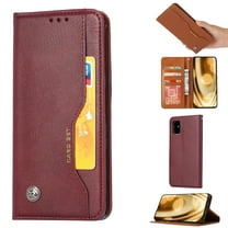Dteck Case For Samsung Galaxy A51 4G(6.5 inches),Luxury Leather Card Holder Wallet Case Shockproof Folio Full Protective Kickstand Cover ,Winered