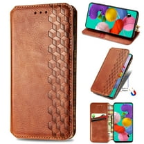 Dteck Case For Samsung Galaxy A51 4G (6.5 inches),Luxury Leather Wallet Card Holder Flip Cover Protective Shockproof Kickstand Phone Case ,Brown
